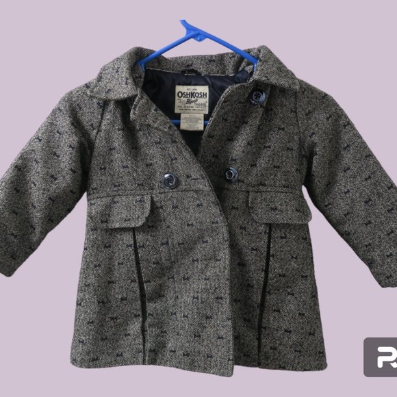 OshKosh B'gosh Other - Osh Kosh B'Gosh style B216js1-sa kids peacoat jacket hoodie bow in back metallic